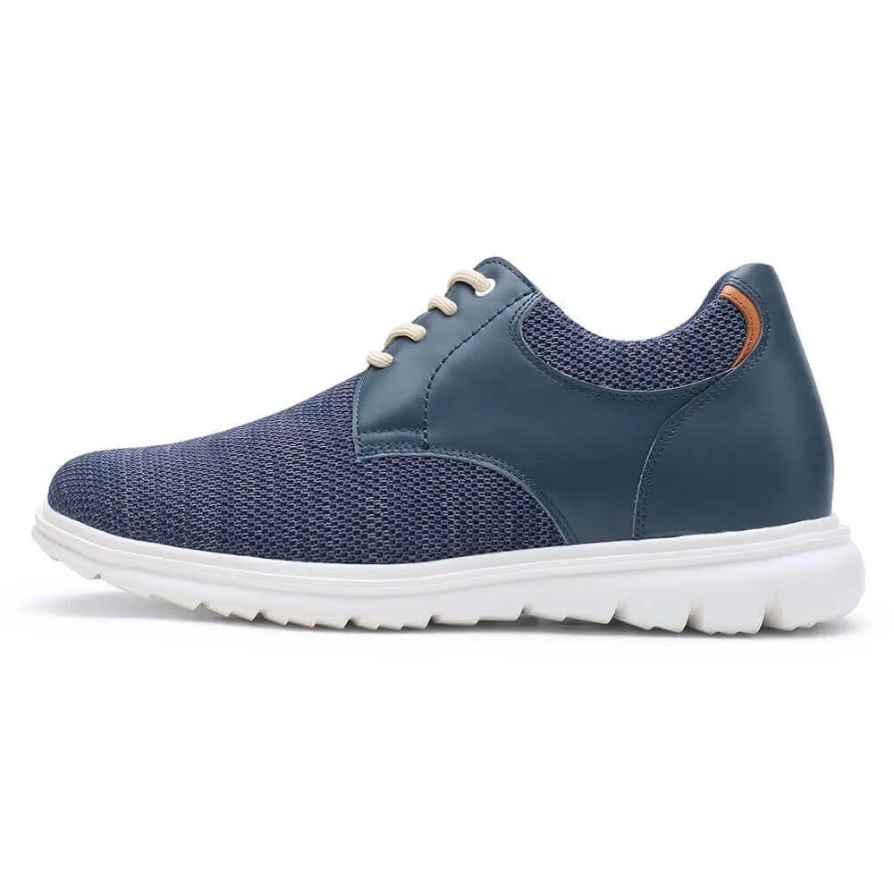 7CM / 2.76 Inches CMR CHAMARIPA Men's Elevator Shoes Navy Knit Casual Shoes