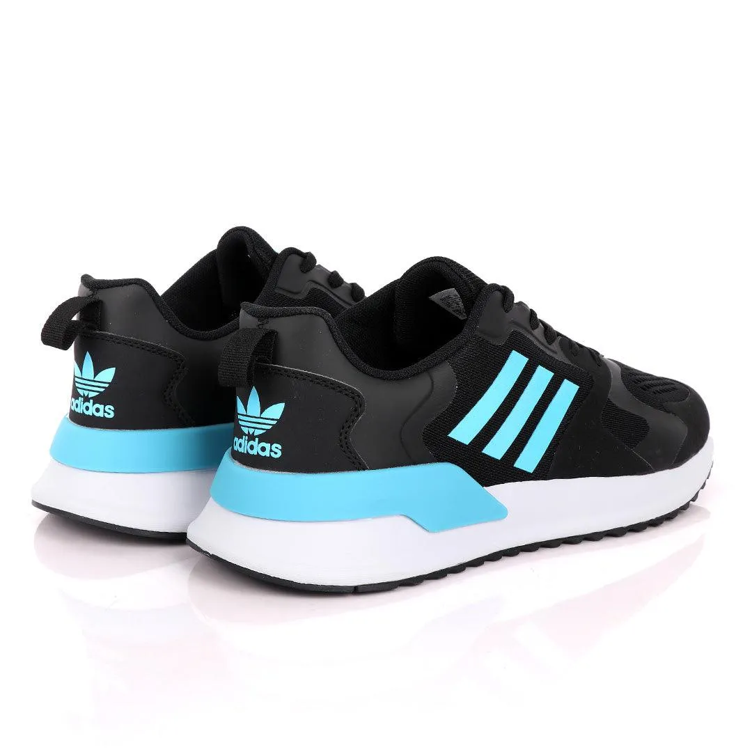 AD X_PLR Brand 3 SkyBlue Stripes Black Sneakers