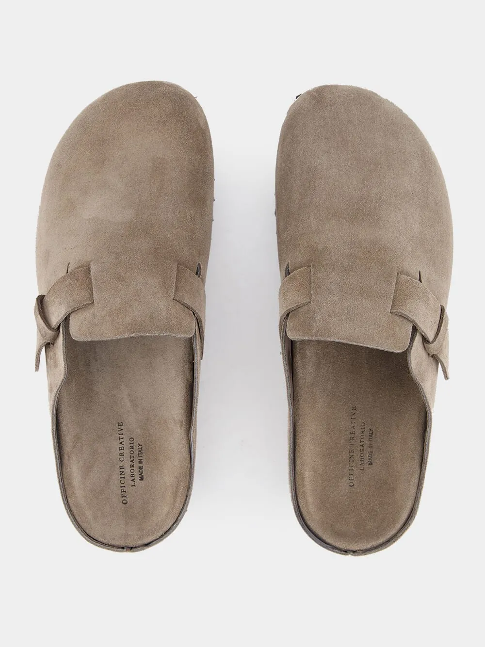 Agorà Taupe Suede Leather Slippers