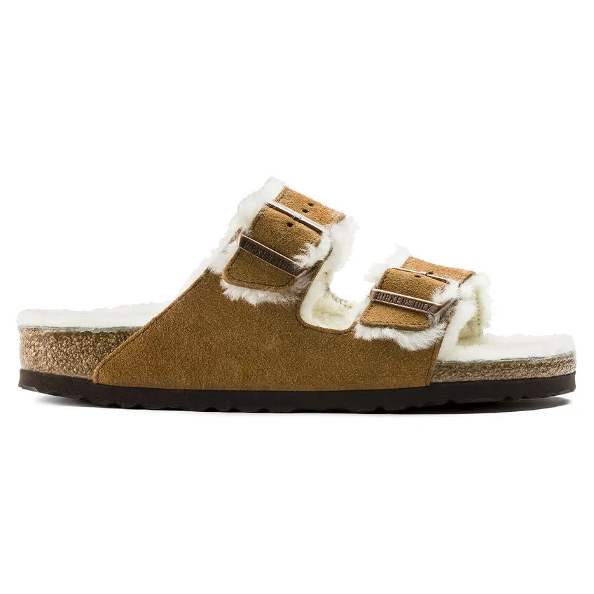 Birkenstock Arizona Shearling Suede Leather Sandal - Mink 1001128