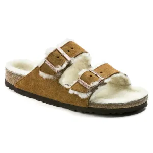 Birkenstock Arizona Shearling Suede Leather Sandal - Mink 1001128