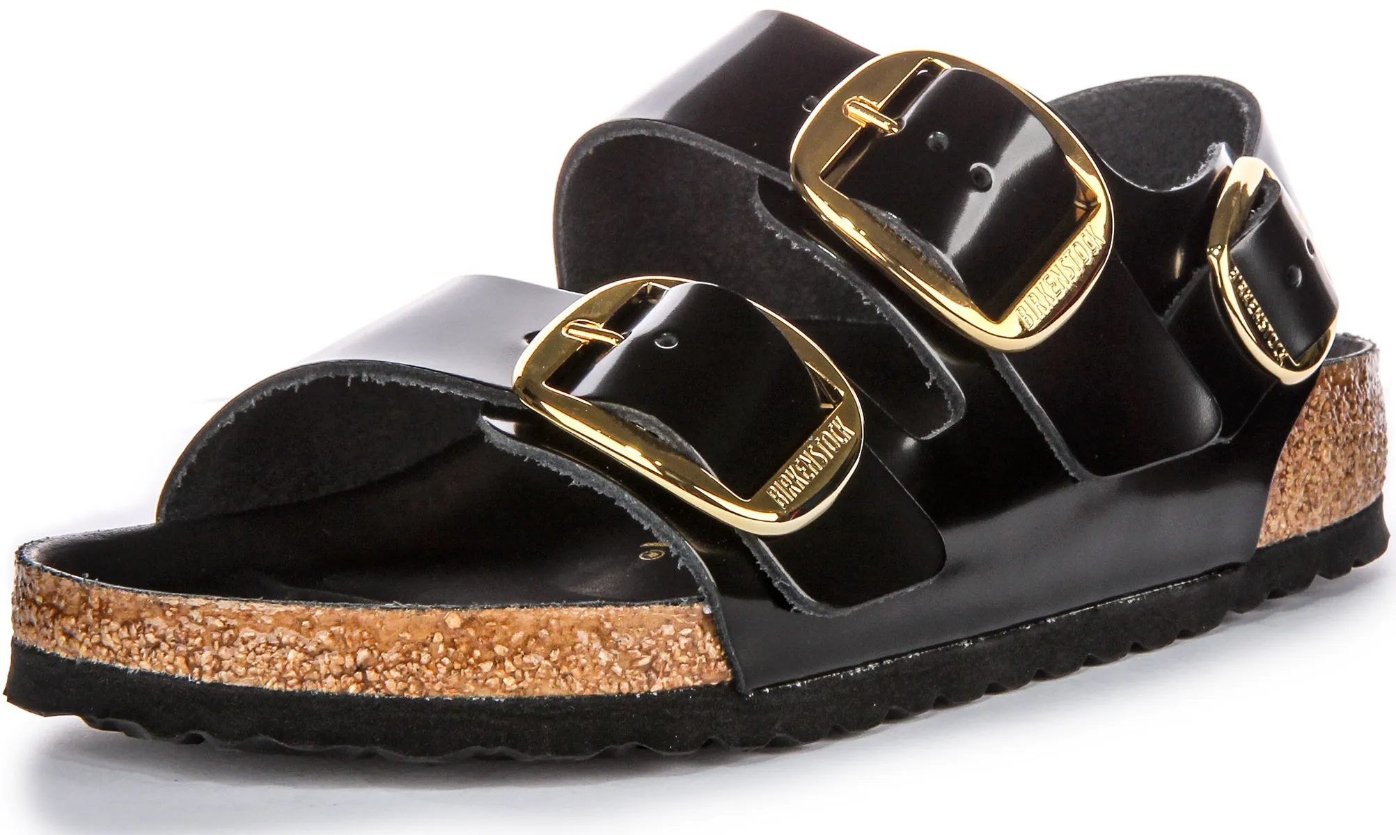 Birkenstock Milano Big Buckle In Black Patent | Regular Fit