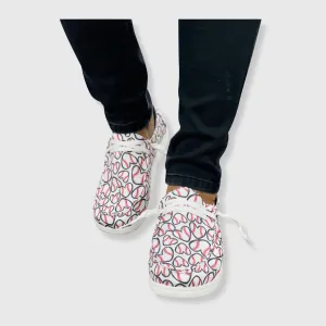 Canvas Baseball Hearts Shoes