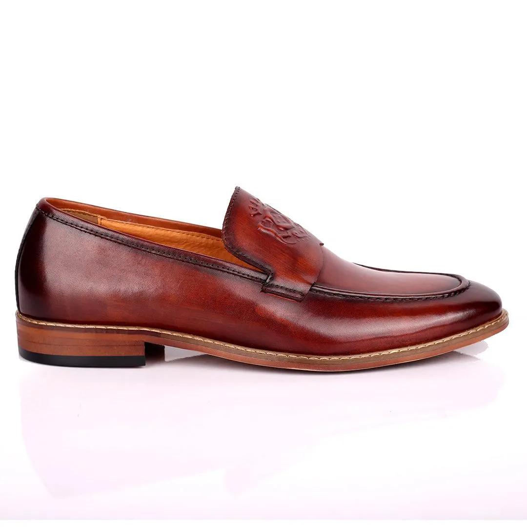 CK Exquisite Logo Designed Brown Leather Shoe