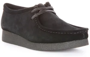 Clarks Wallabee Evo In Black Suede For Women