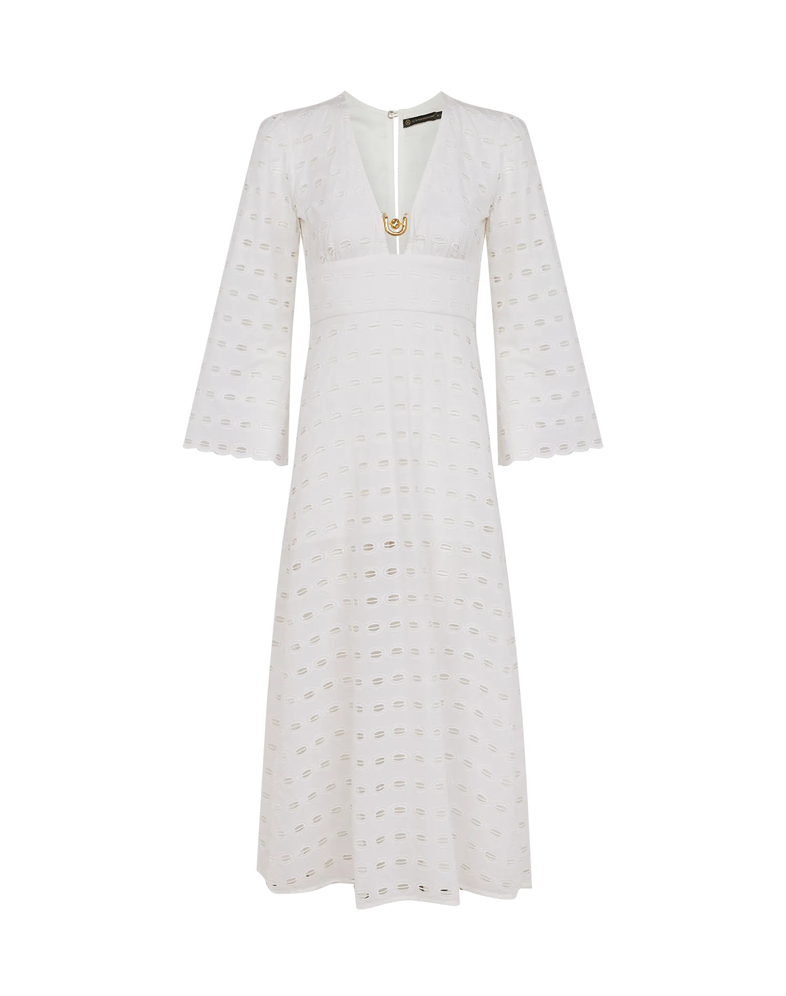 Eyelet Raya Long Dress - Off White