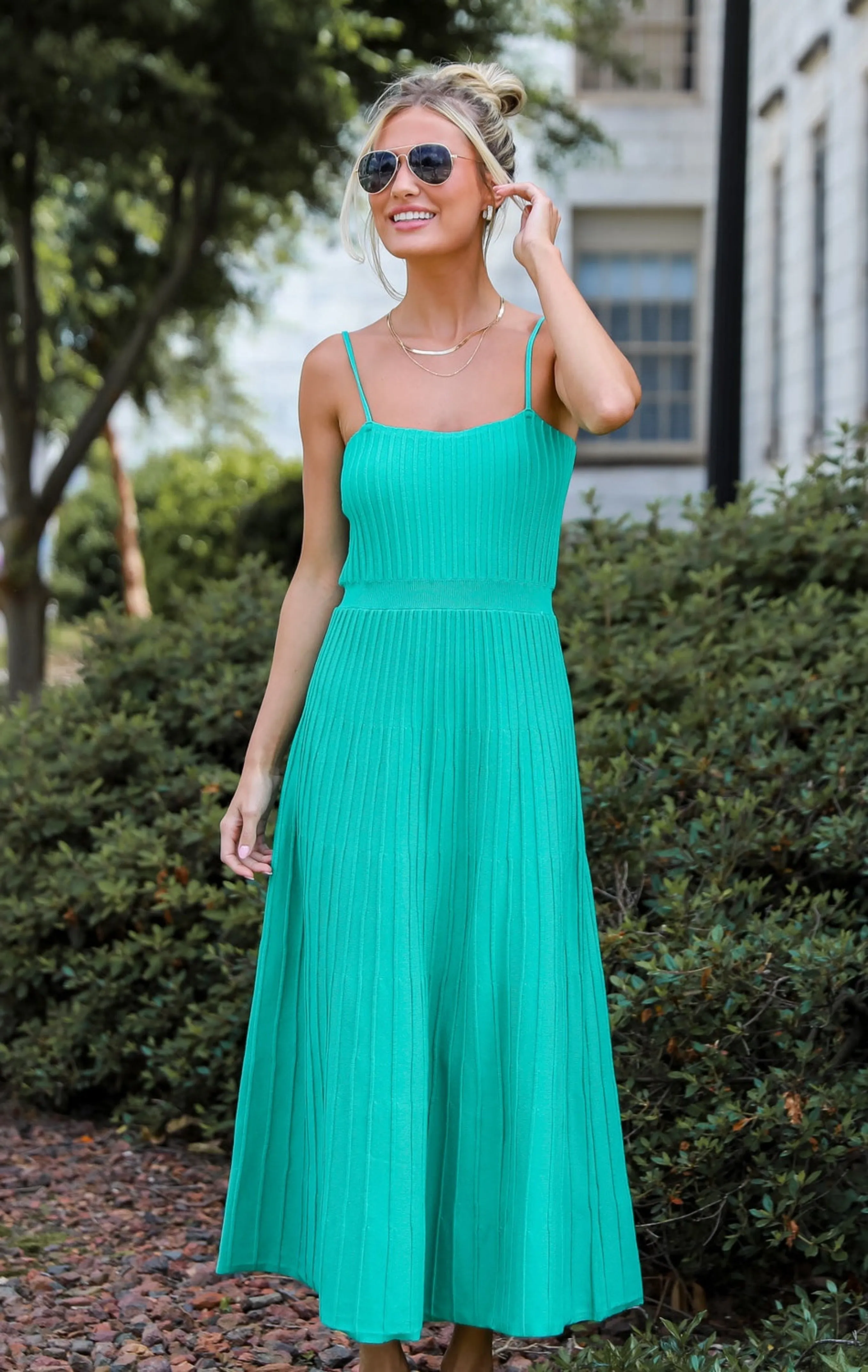 FINAL SALE - Lasting Sweetness Green Knit Maxi Dress