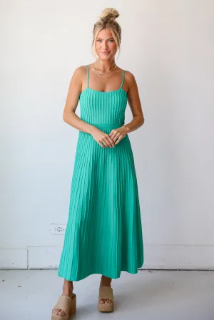 FINAL SALE - Lasting Sweetness Green Knit Maxi Dress