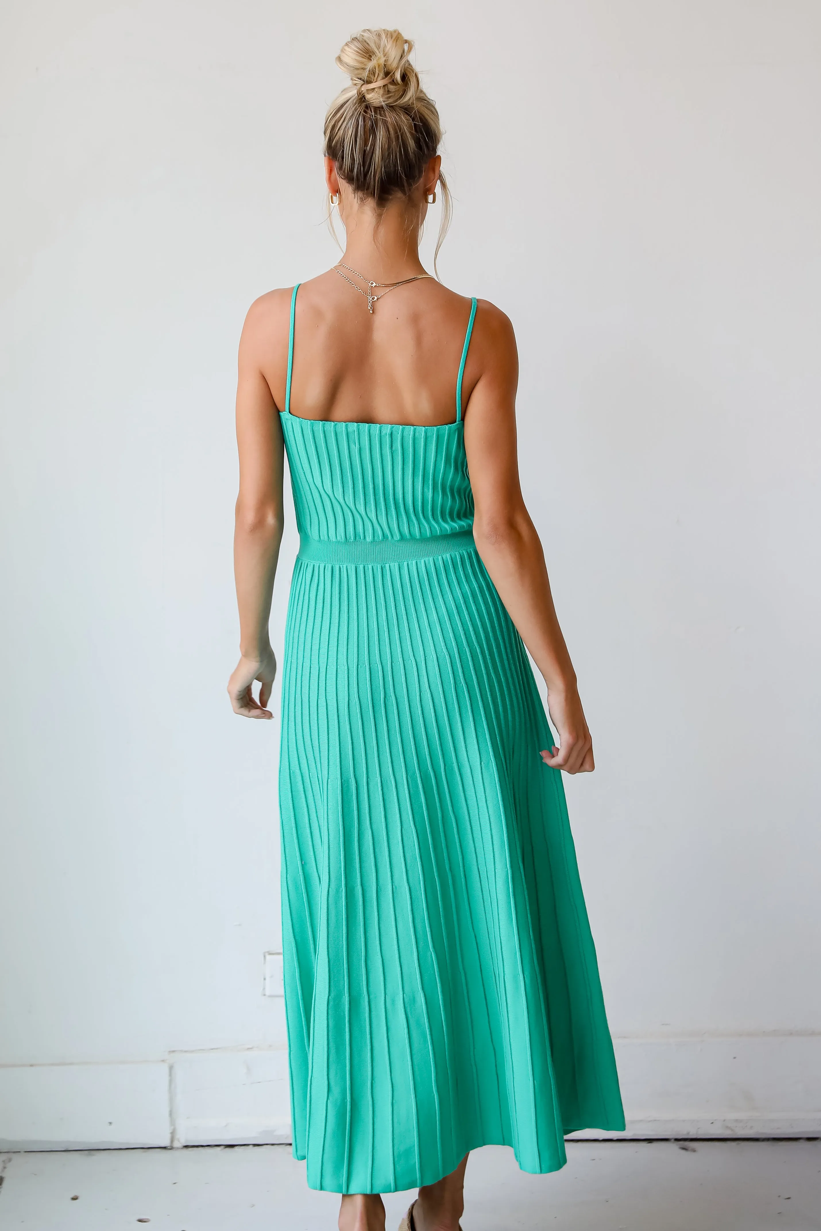 FINAL SALE - Lasting Sweetness Green Knit Maxi Dress