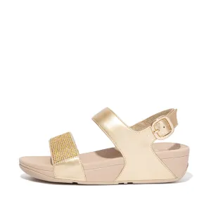 FitFlop Lulu Crystal Embellished Back-Strap Sandals Gold