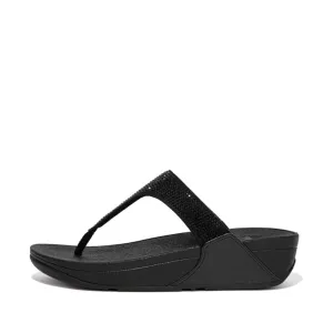 FitFlop Lulu Crystal Embellished Toe Post Black