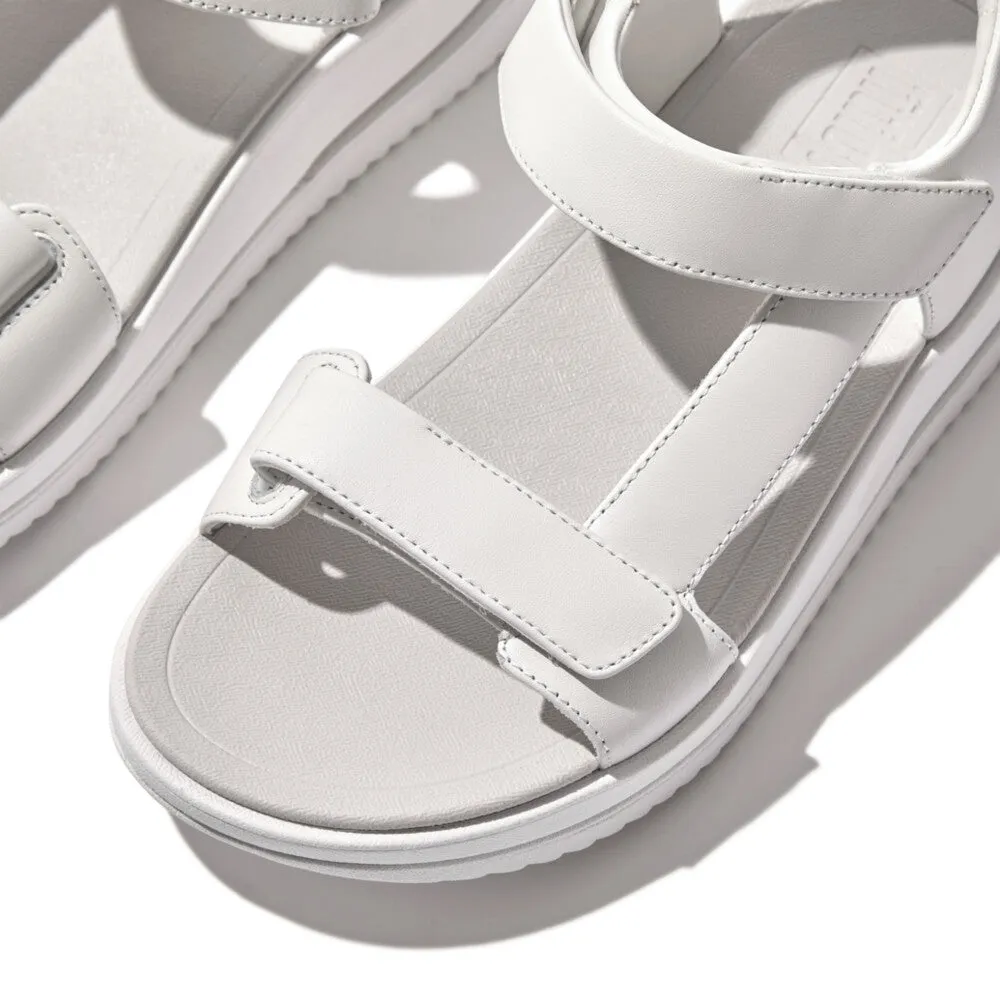 FitFlop Surfer Adjustable Leather Back-Strap Sandals White