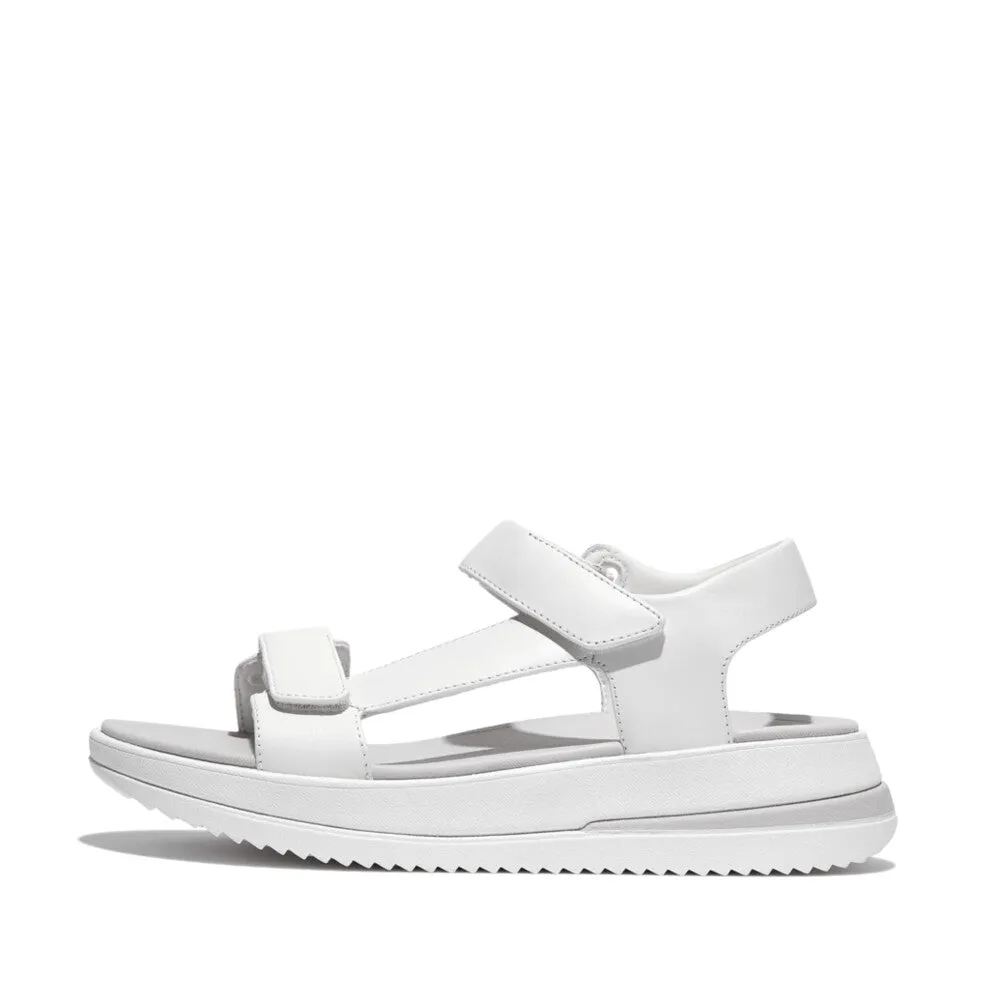 FitFlop Surfer Adjustable Leather Back-Strap Sandals White