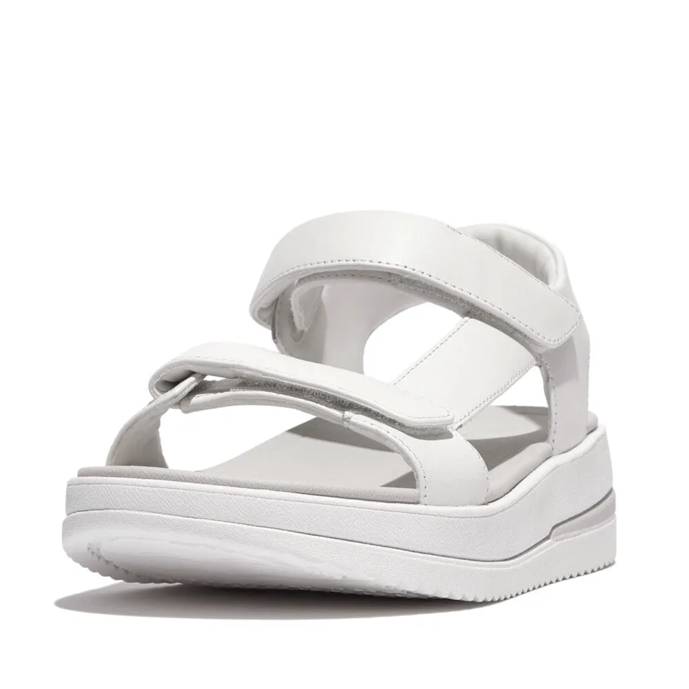 FitFlop Surfer Adjustable Leather Back-Strap Sandals White