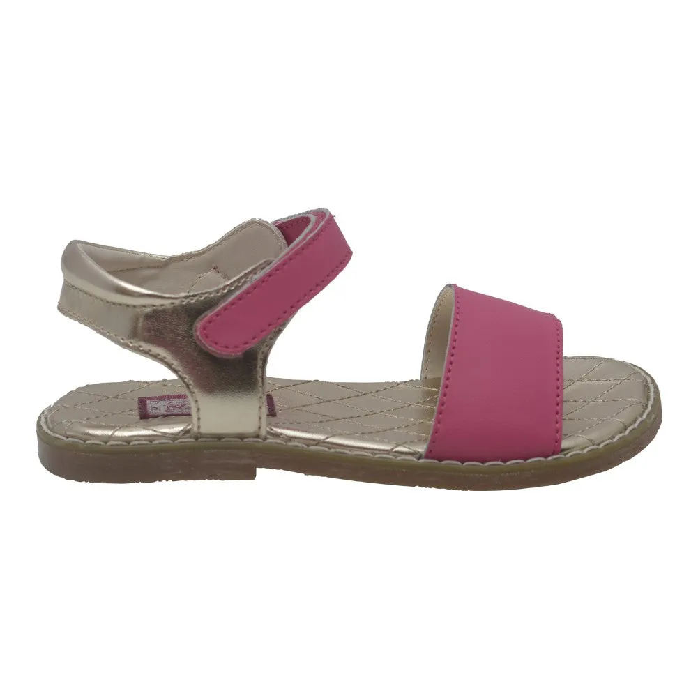 Girls Fuchsia Open Toe Strap Leather Sandals 11-4 Kids