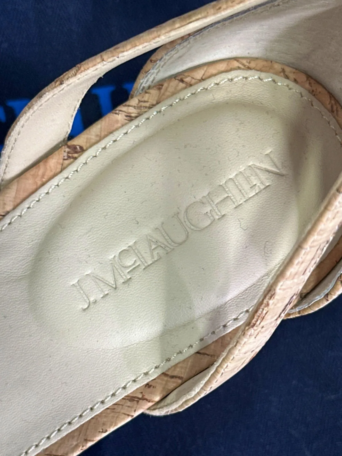 J.McLaughlin Beige Cork Sandals UK 10 EU 43