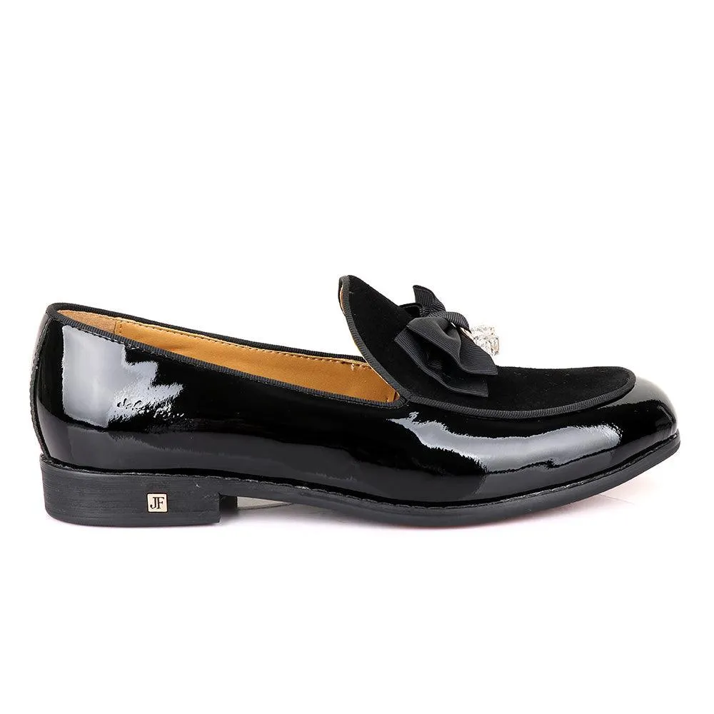 John Foster Upper Suede Patent Leather Black Shoe