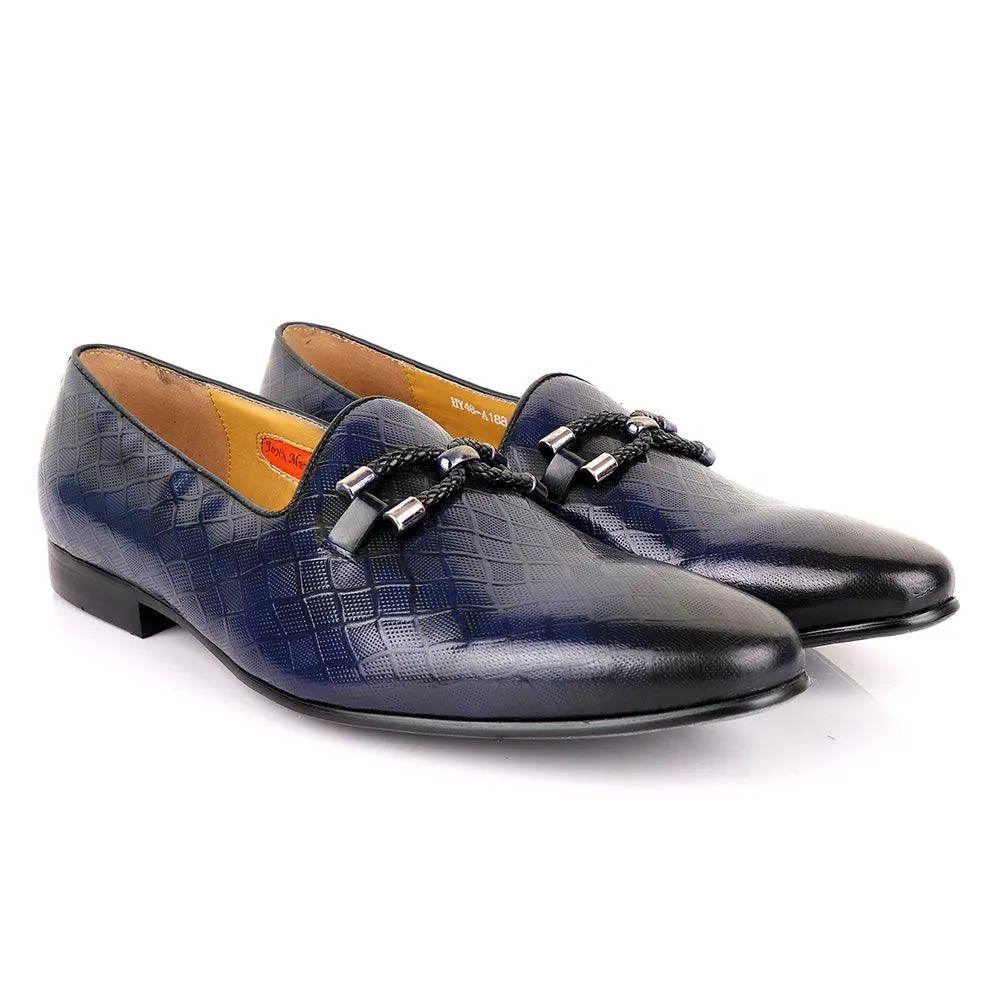 John Mendson Net Blue Leather Shoe