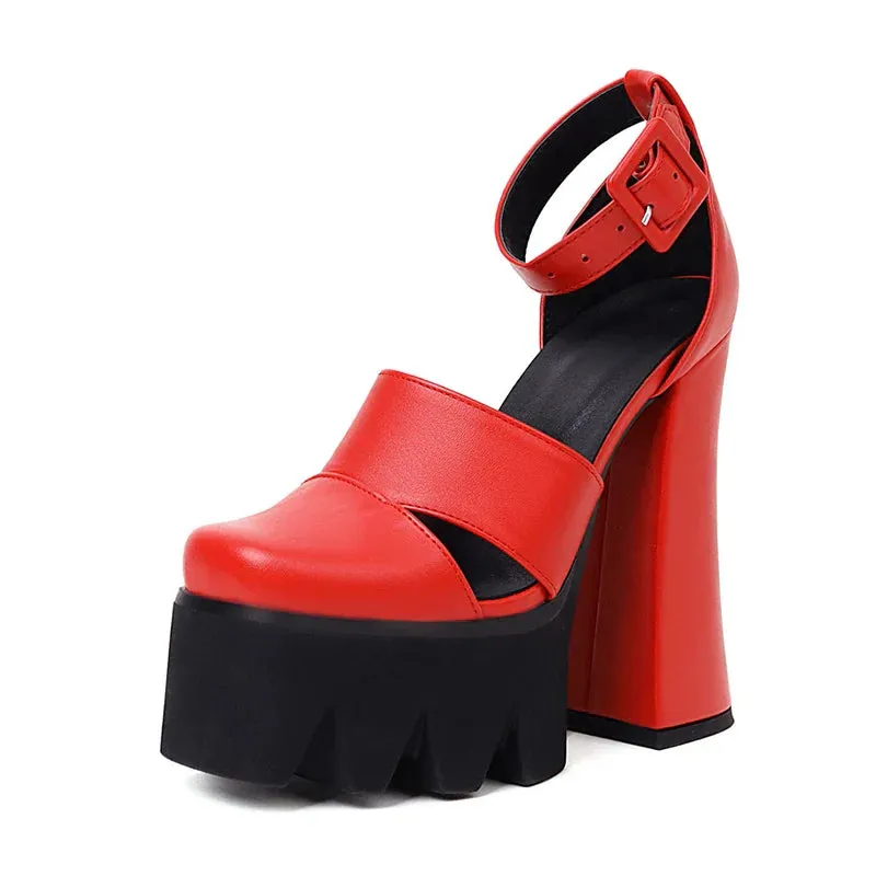 Joskaa 2024 New Chunky High Heel Sandals