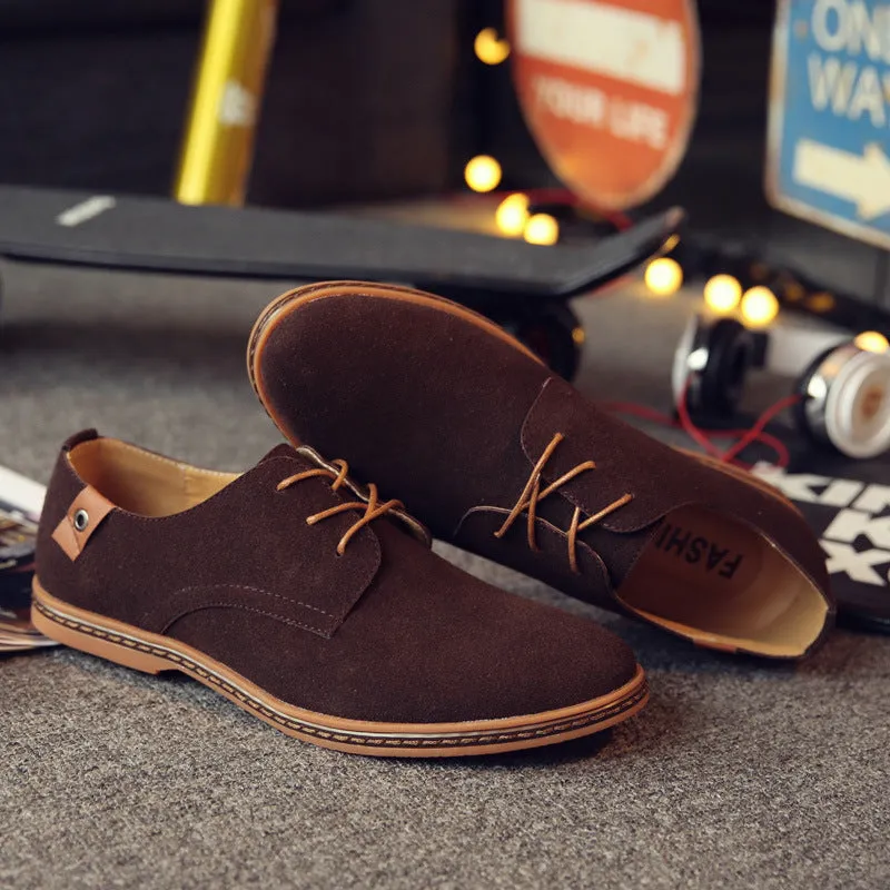 Leather shoes for men frosted leather casual shoes