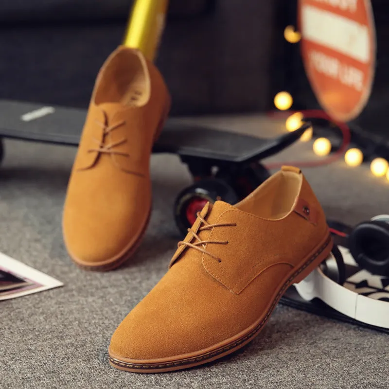 Leather shoes for men frosted leather casual shoes