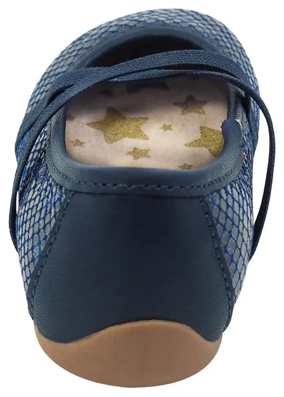 Livie & Luca Girl's Aurora Ballet Flat, Navy Snake