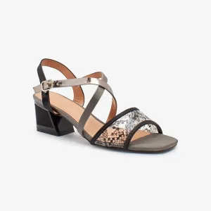 Multi Strap Block Heel Sandal