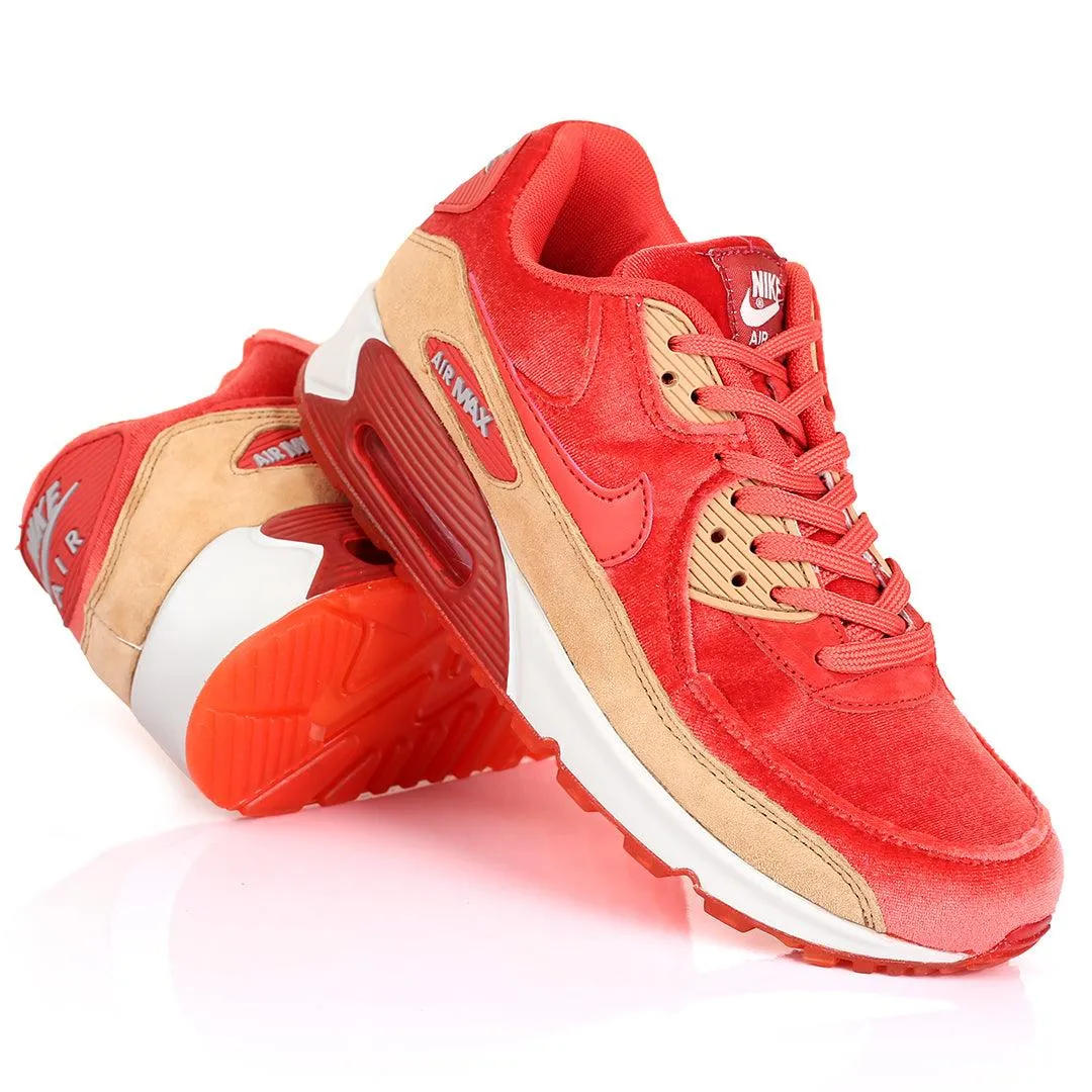 NK Max 90 Mid WNTR Red Suede Design Sneakers