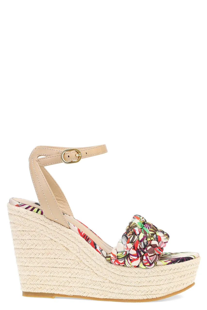 Rae Tropical Braided Wedge Sandals