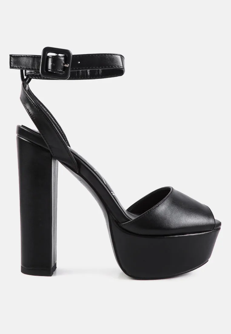 Rager Peep-Toe High Platform Block Sandals