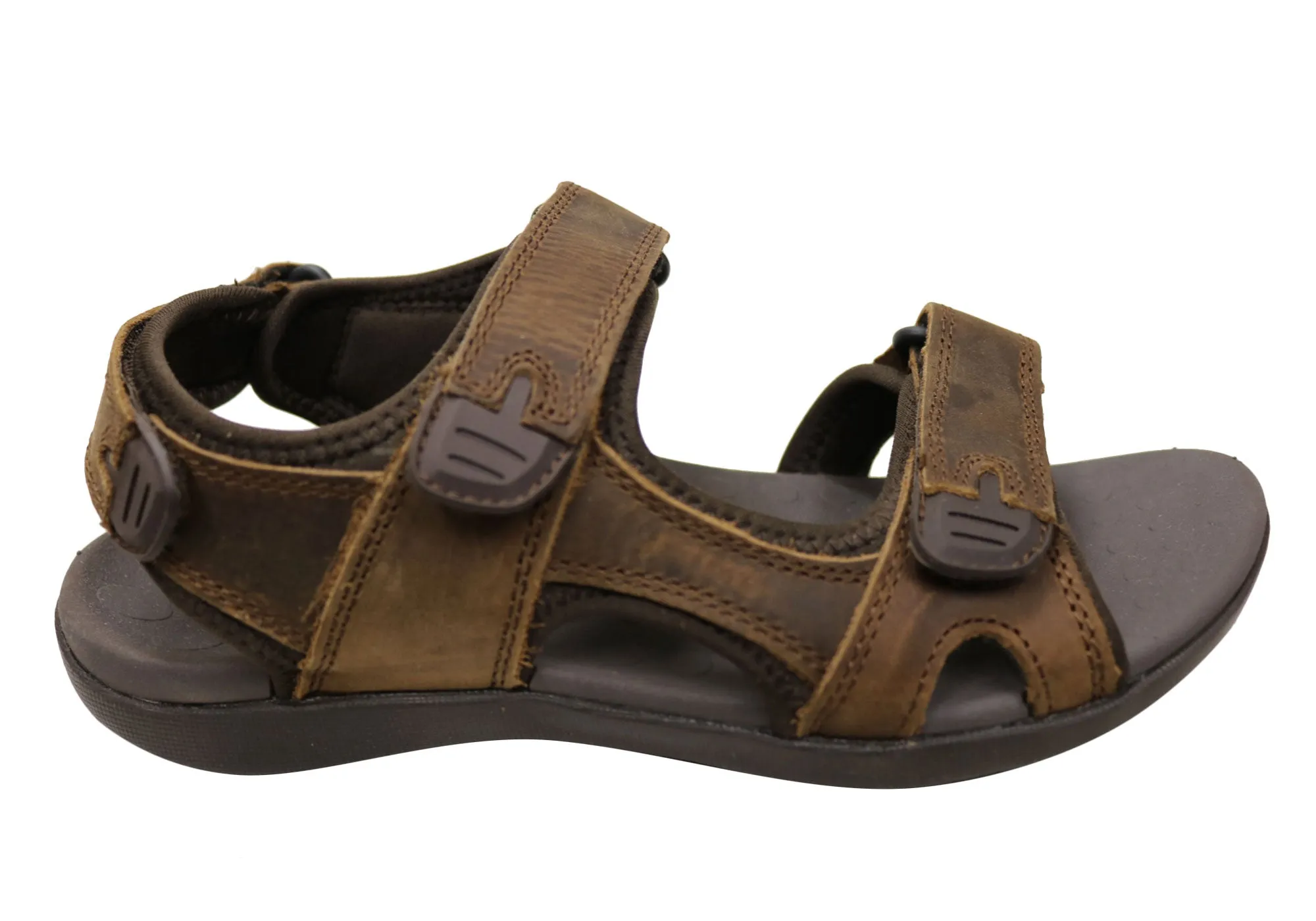 Scholl Orthaheel Brody Mens Supportive Comfort Leather Sandals