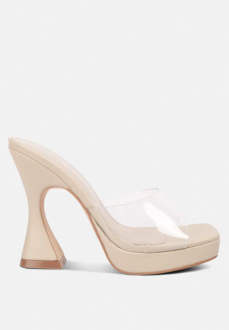 Skyhigh Clear Strap Block Heel Sandals