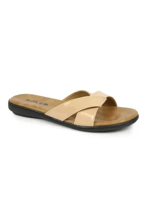 SOLES Chic Beige Flat Sandals - Neutral Style for Any Outfit