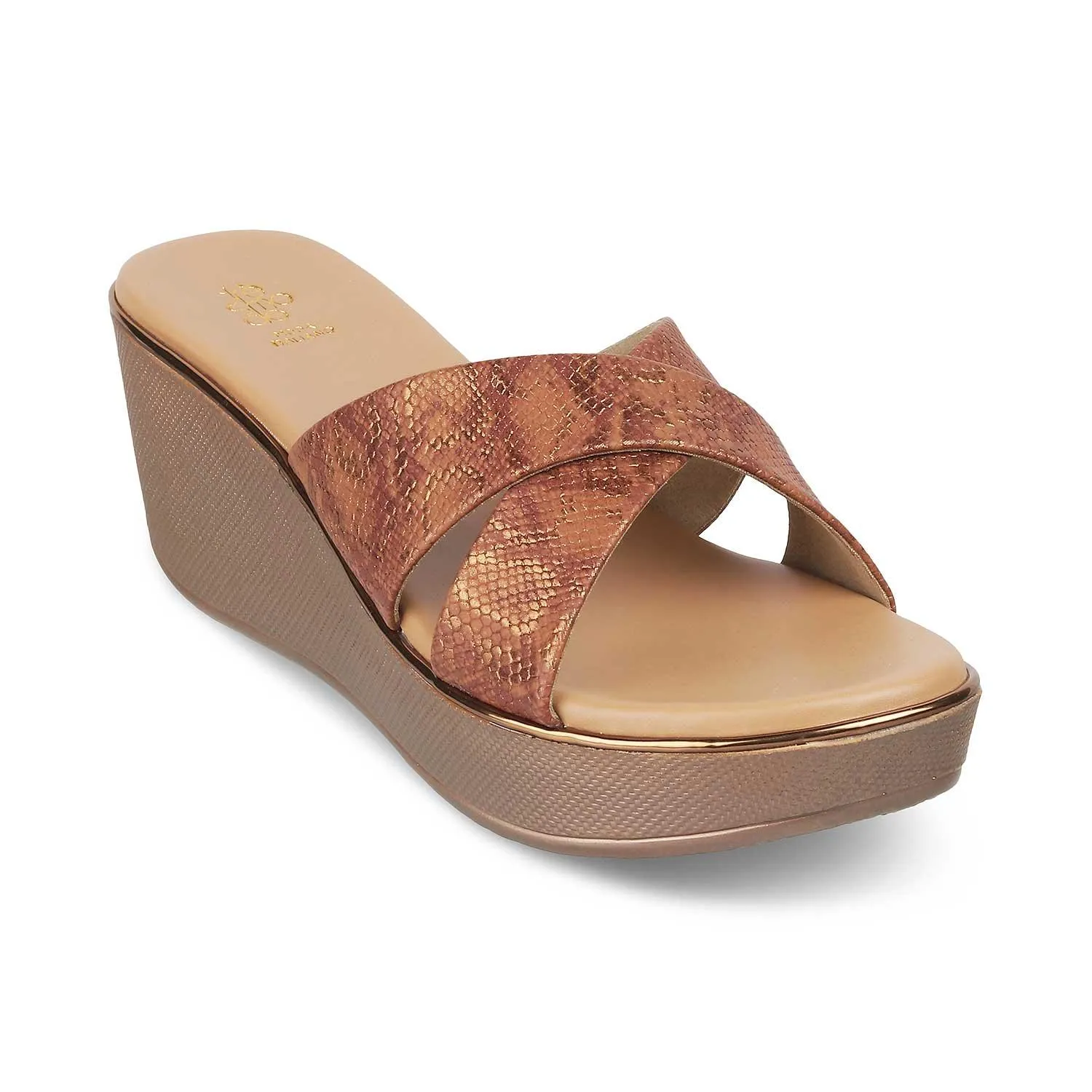 The Savvy Bronze Women's Dress Wedge Sandals Tresmode