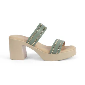 Tresmode Mauro Green Women's Dress Block Heel Sandals