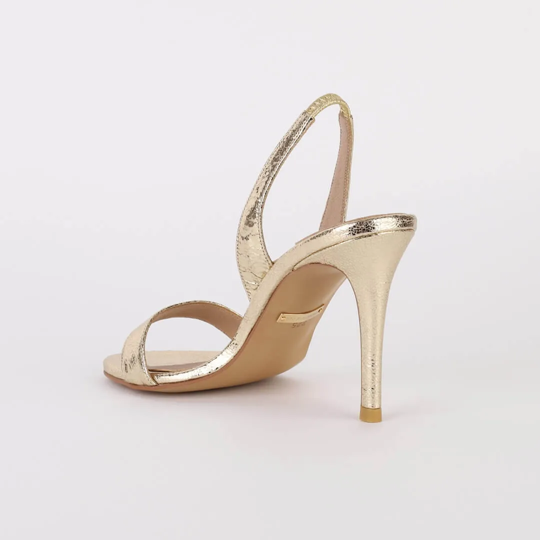 *UK size 2.5 - MADRID METALLIC- gold , 7cm heels