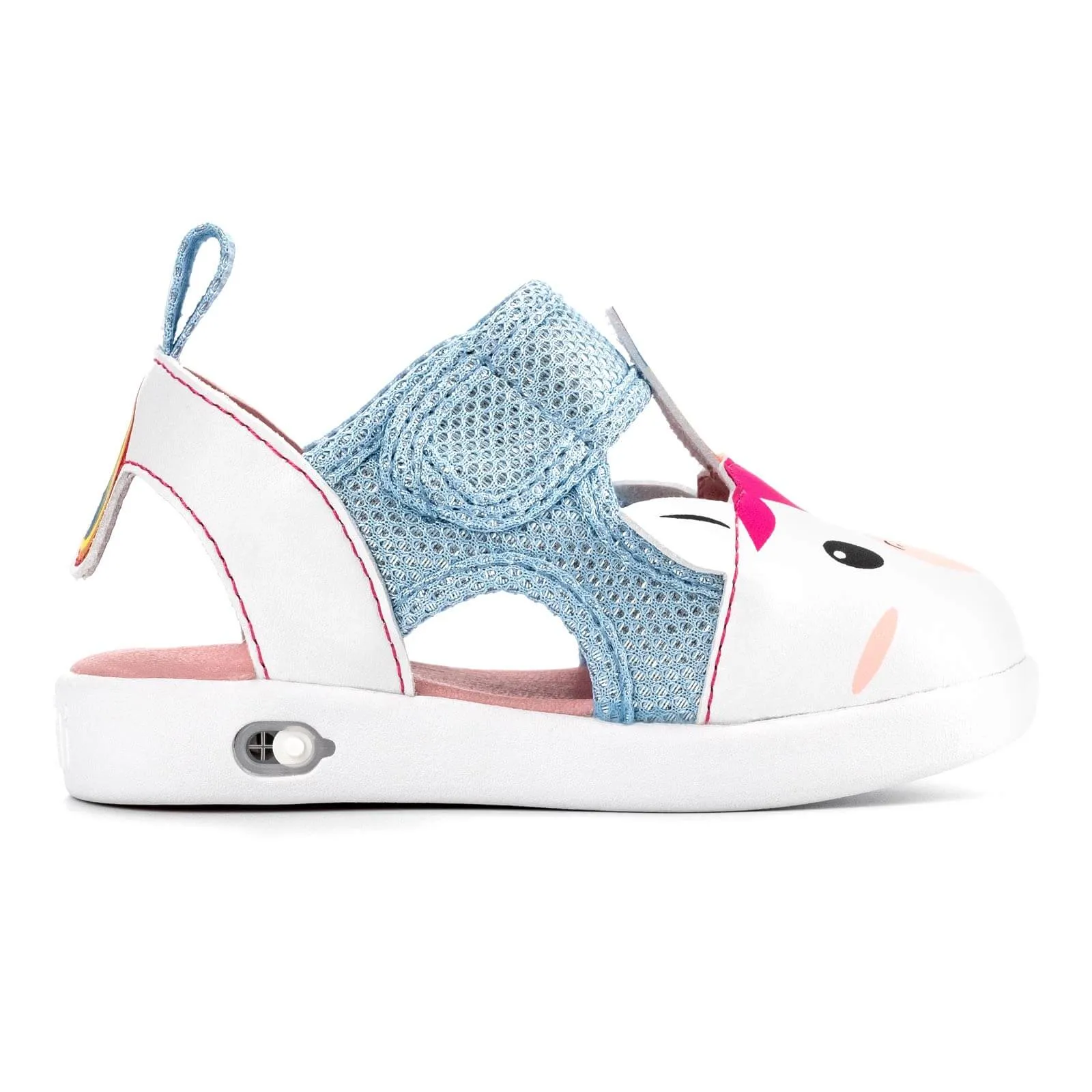 Unicorn Squeaky Toddler Sandals | White/Sparkly Blue