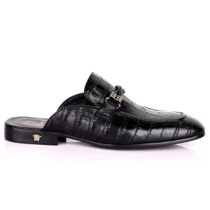 Vers Royalty Designed Black Croc Leather Shoe