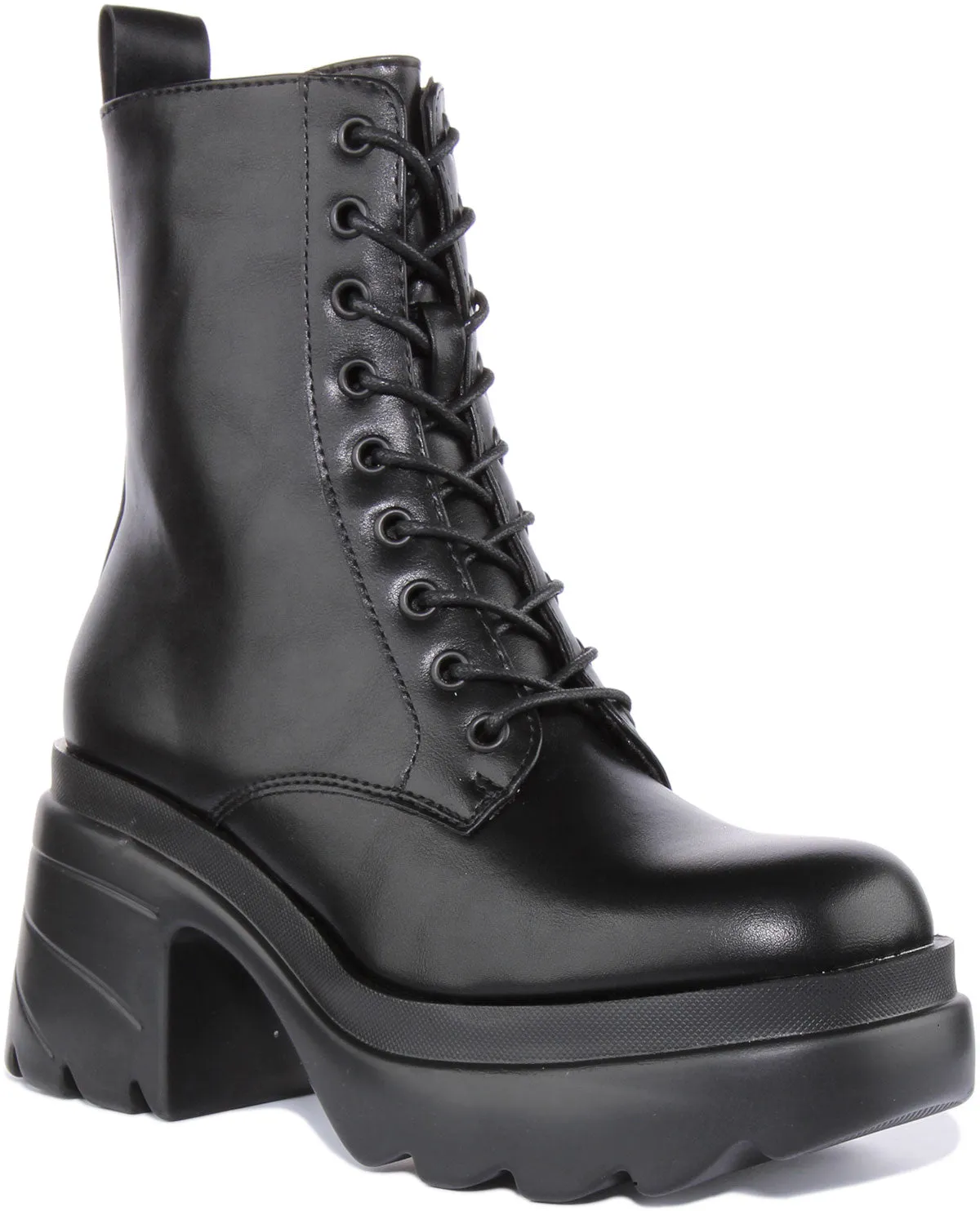 Womens Lace up Lightweight Chunky Sole Ankle Boots