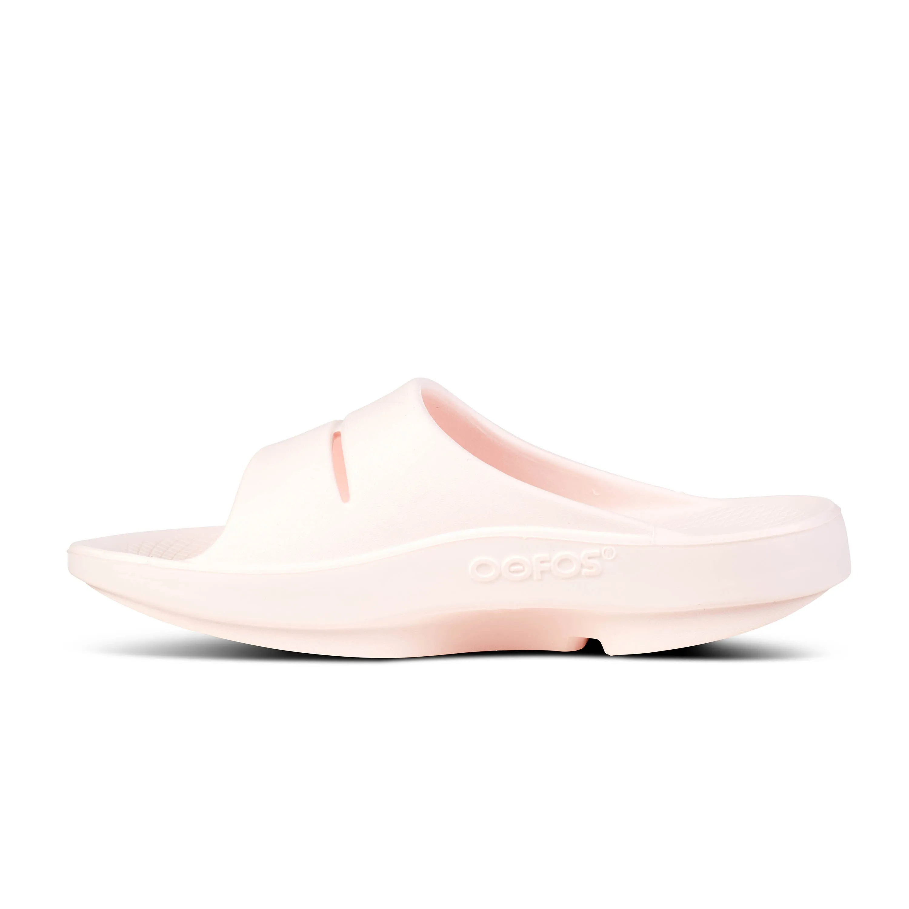 Women's Oofos OOahh Slide Sandal Color: Blush