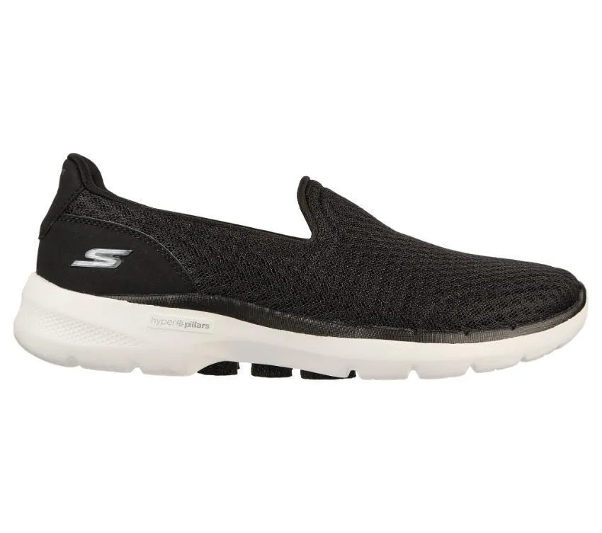 Womens Skechers Go Walk 6 - Big Splash Black/White Walking Shoes